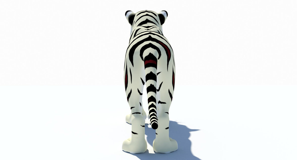 static White Cartoon Tiger 3D model