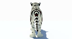 White Cartoon Tiger 3D Model Thumbnail