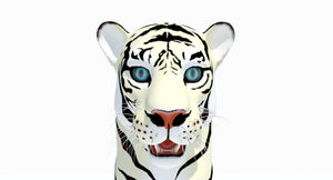White Cartoon Tiger 3D Model Thumbnail