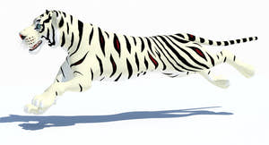 Animated White Cartoon Tiger 3D Model Thumbnail