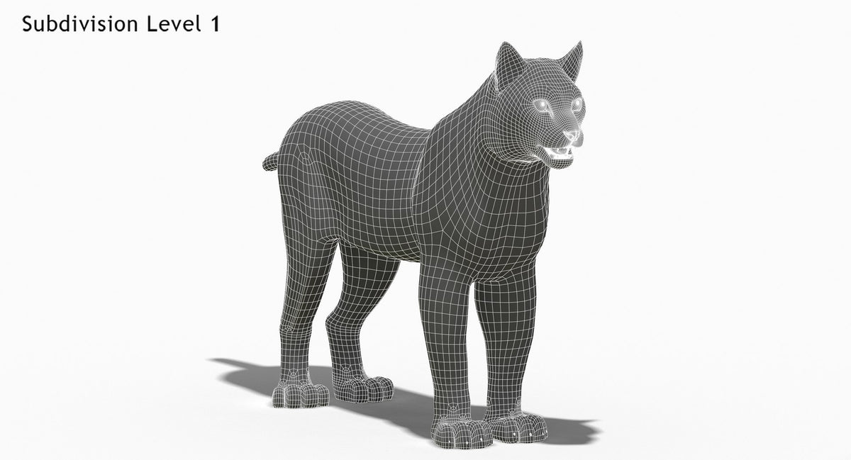 Wite Lynx 3D Model Wireframe View 1