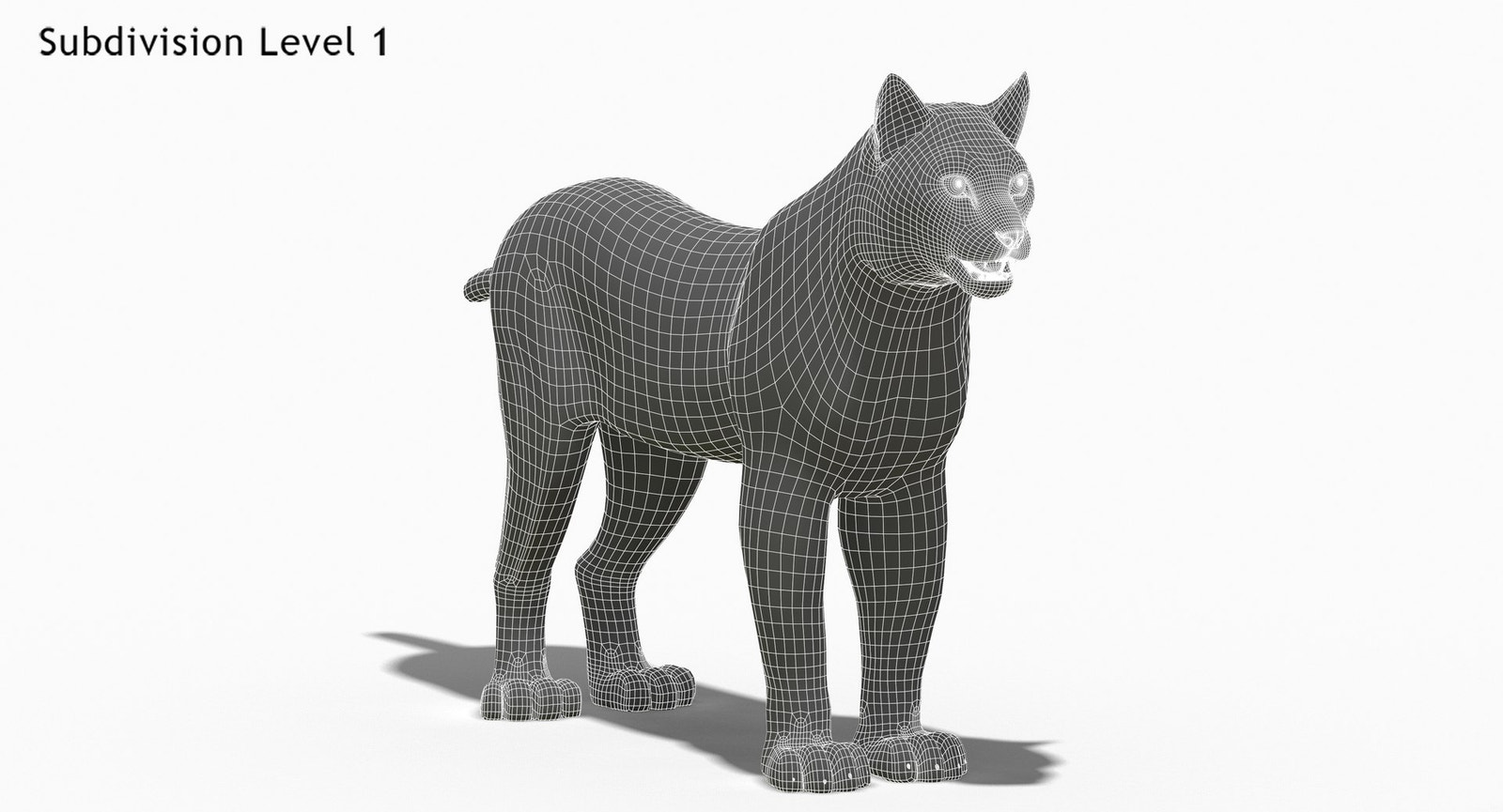 Wite Lynx 3D Model Wireframe View 1