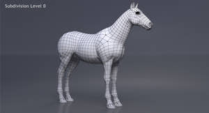 Horse 3D Model White Thumbnail
