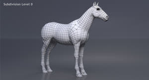 Horse 3D Model White Thumbnail