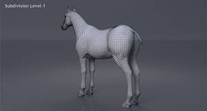 Horse 3D Model White Thumbnail