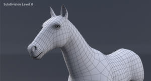Horse 3D Model White Thumbnail