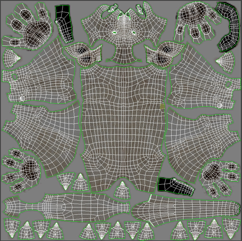 White Lion 3D Model Body UVs