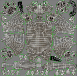 White Lion 3D Model Body UVs Thumbnail