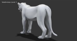 White Lioness 3D Model Thumbnail