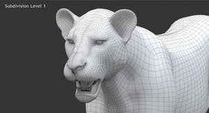White Lioness 3D Model Thumbnail