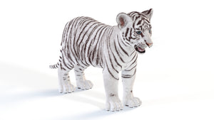 Realistic White Tiger Cub 3D Model for Download Thumbnail