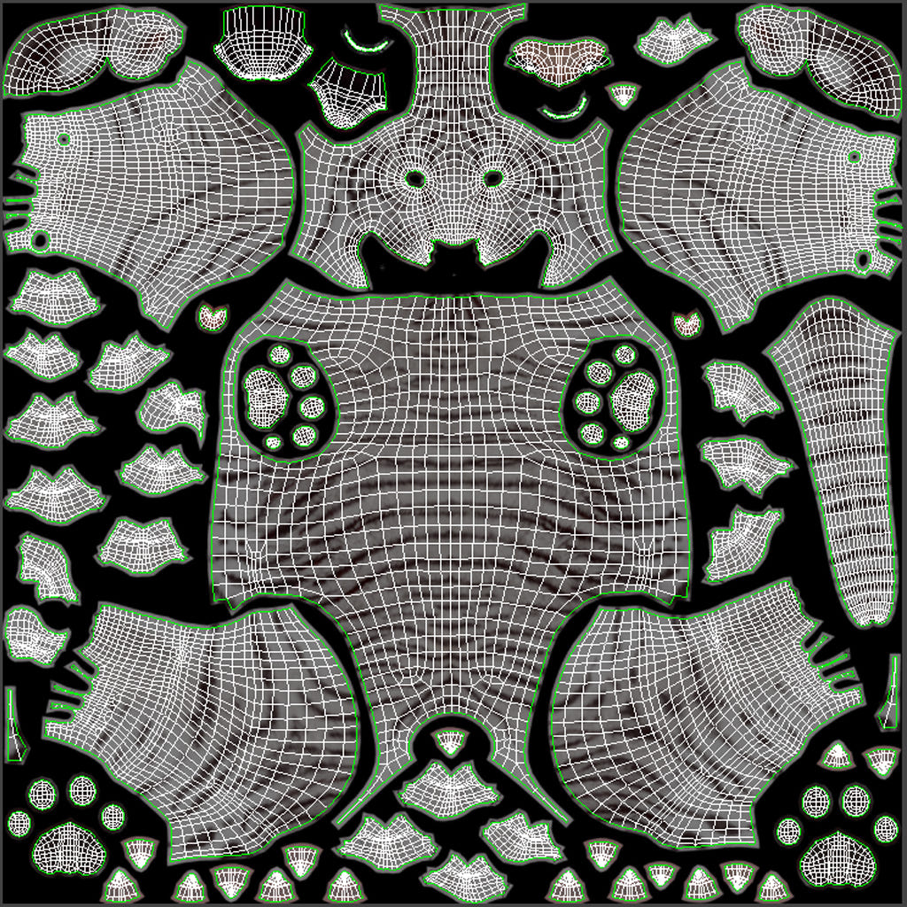White Tiger Cub 3D Model Body UVs