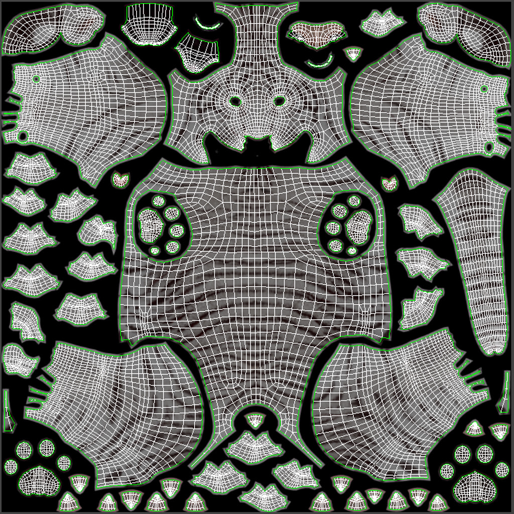 Rigged White Tiger Cub 3D Model Body UVs