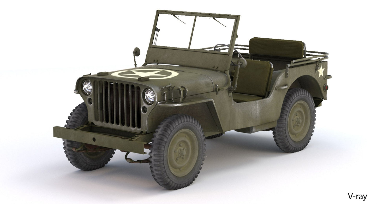Willys MB Jeep 3D Model for Download