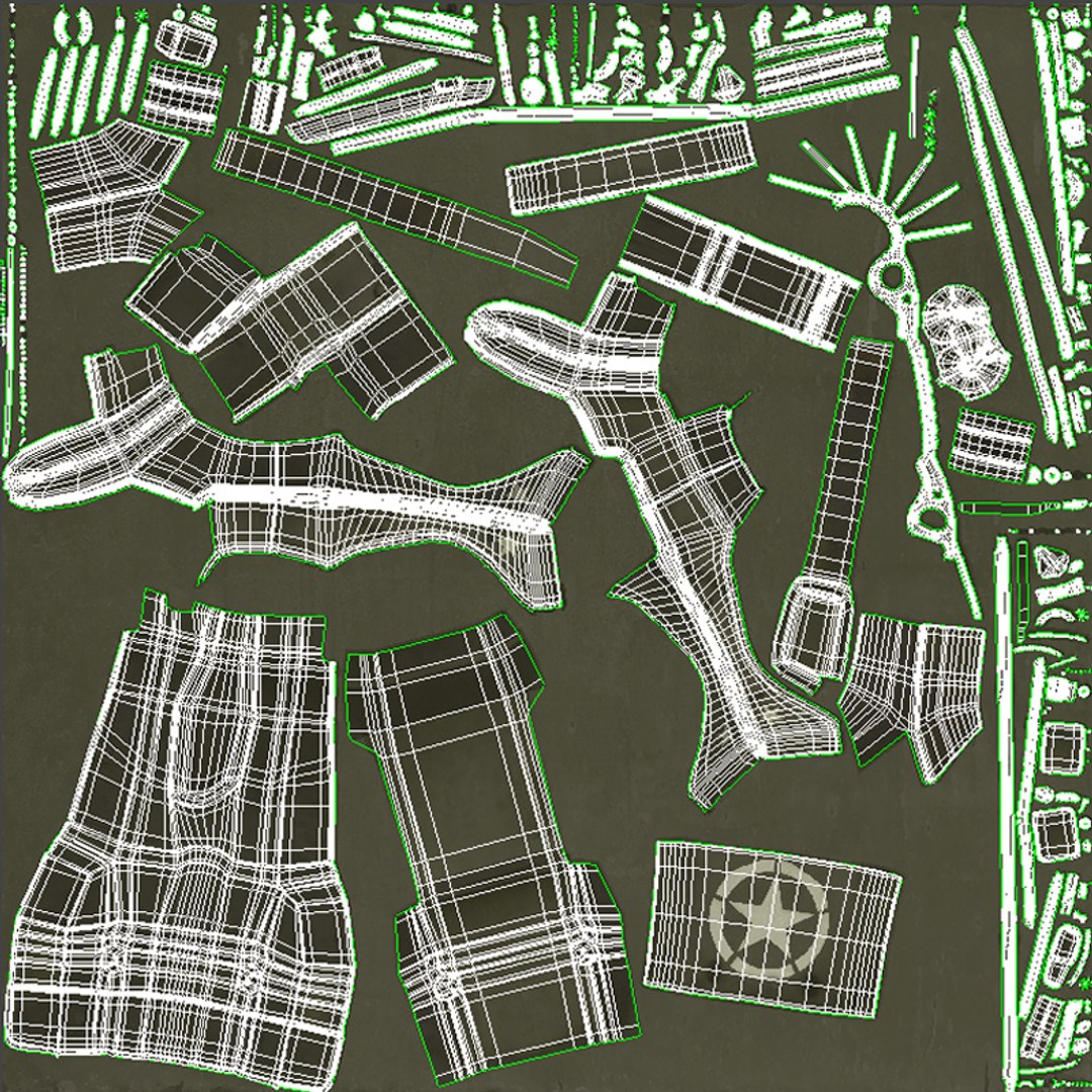 Willys MB Jeep 3D Model UVs