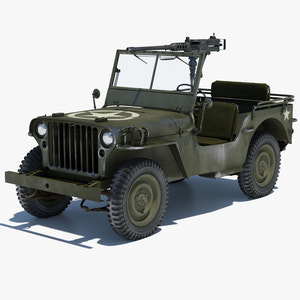 Armored Willys MB Jeep 3D Model Thumbnail