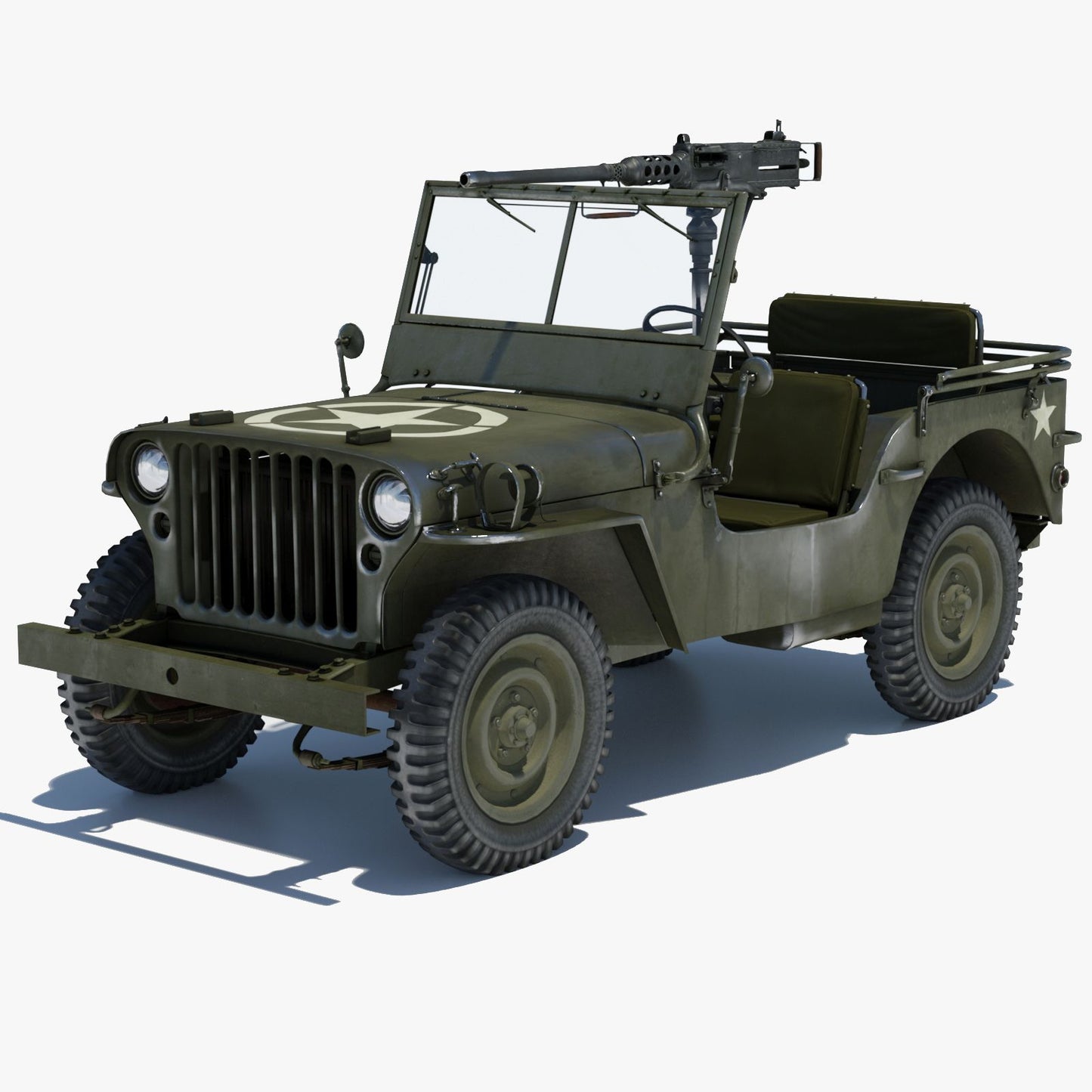 Armored Willys MB Jeep 3D Model