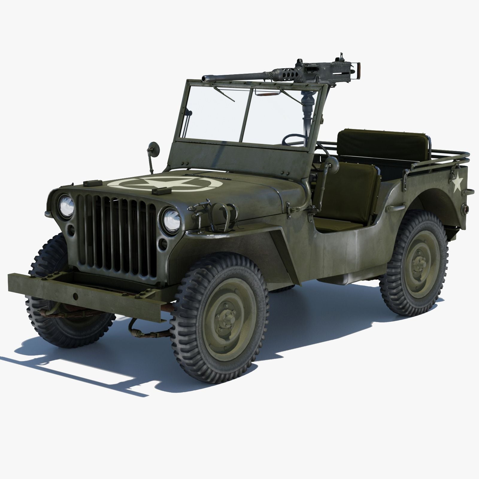 Armored Willys MB Jeep 3D Model