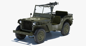 Armored Willys MB Jeep 3D Model Thumbnail