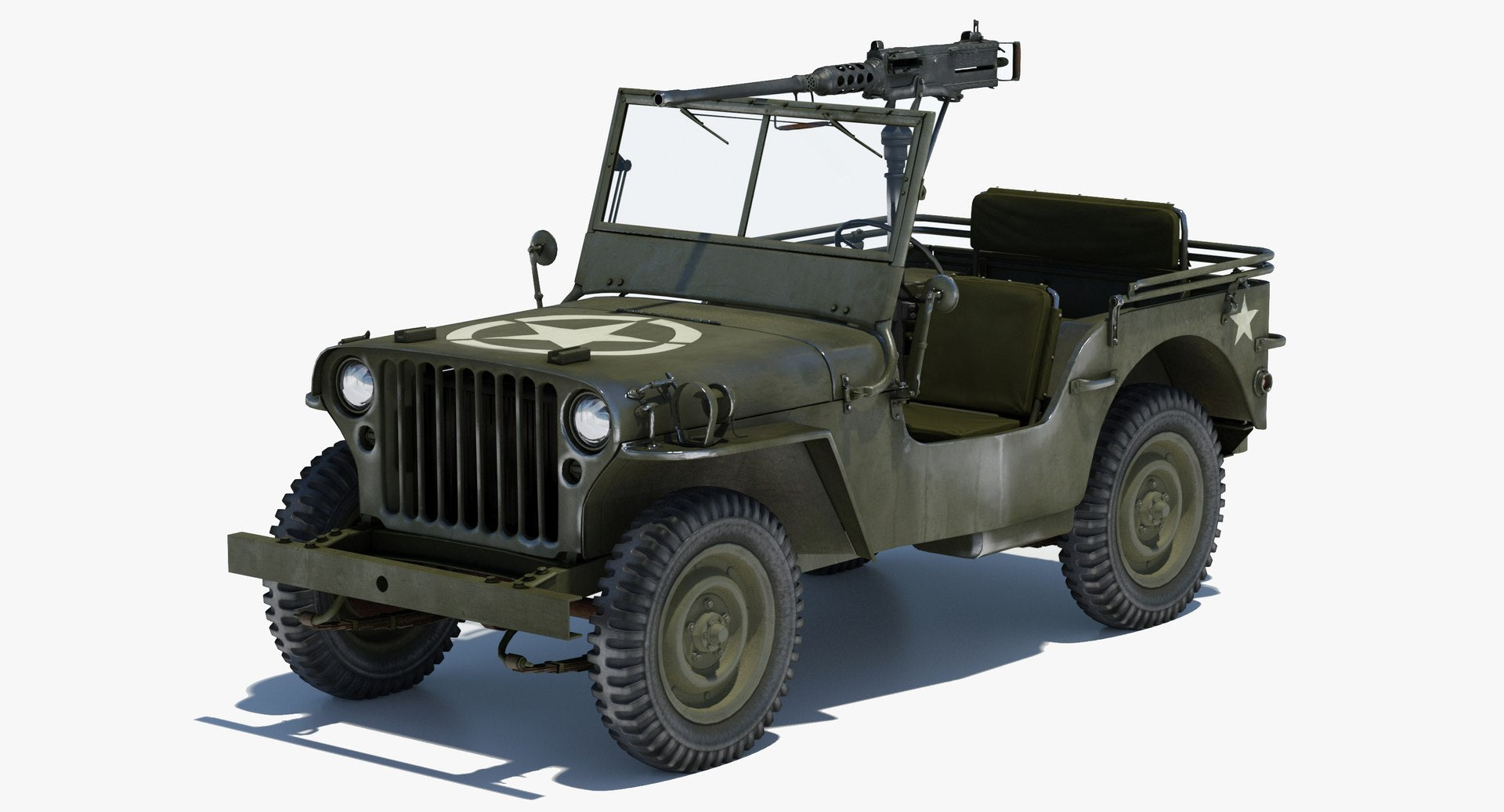Armored Willys MB Jeep 3D Model