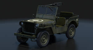 Armored Willys MB Jeep 3D Model Thumbnail