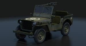 Armored Willys MB Jeep 3D Model Thumbnail