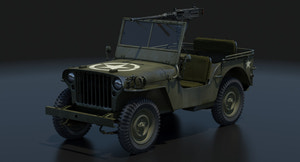 Armored Willys MB Jeep 3D Model Thumbnail