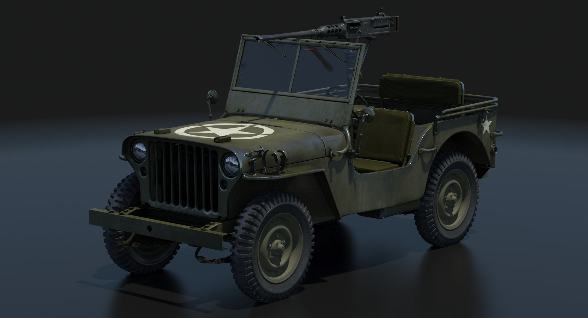 Armored Willys MB Jeep 3D Model