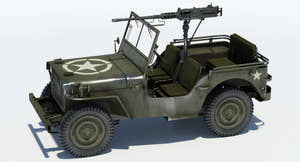 Armored Willys MB Jeep 3D Model Thumbnail