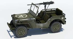 Armored Willys MB Jeep 3D Model Thumbnail