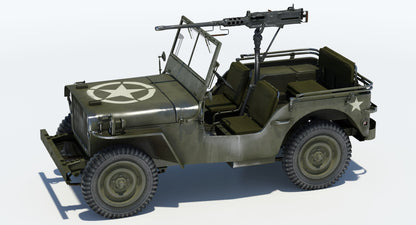 Armored Willys MB Jeep 3D Model