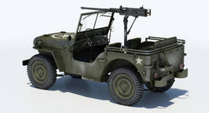 Armored Willys MB Jeep 3D Model Thumbnail