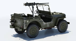 Armored Willys MB Jeep 3D Model Thumbnail