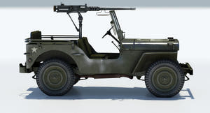 Armored Willys MB Jeep 3D Model Thumbnail
