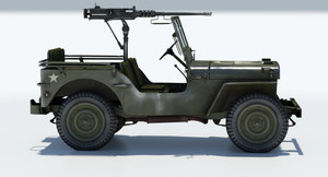 Armored Willys MB Jeep 3D Model Thumbnail