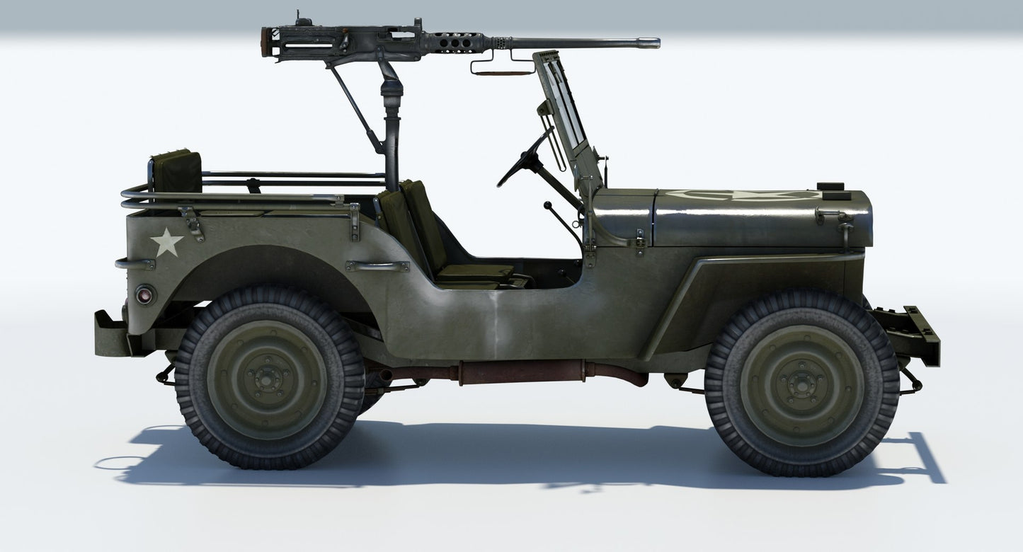 Armored Willys MB Jeep 3D Model