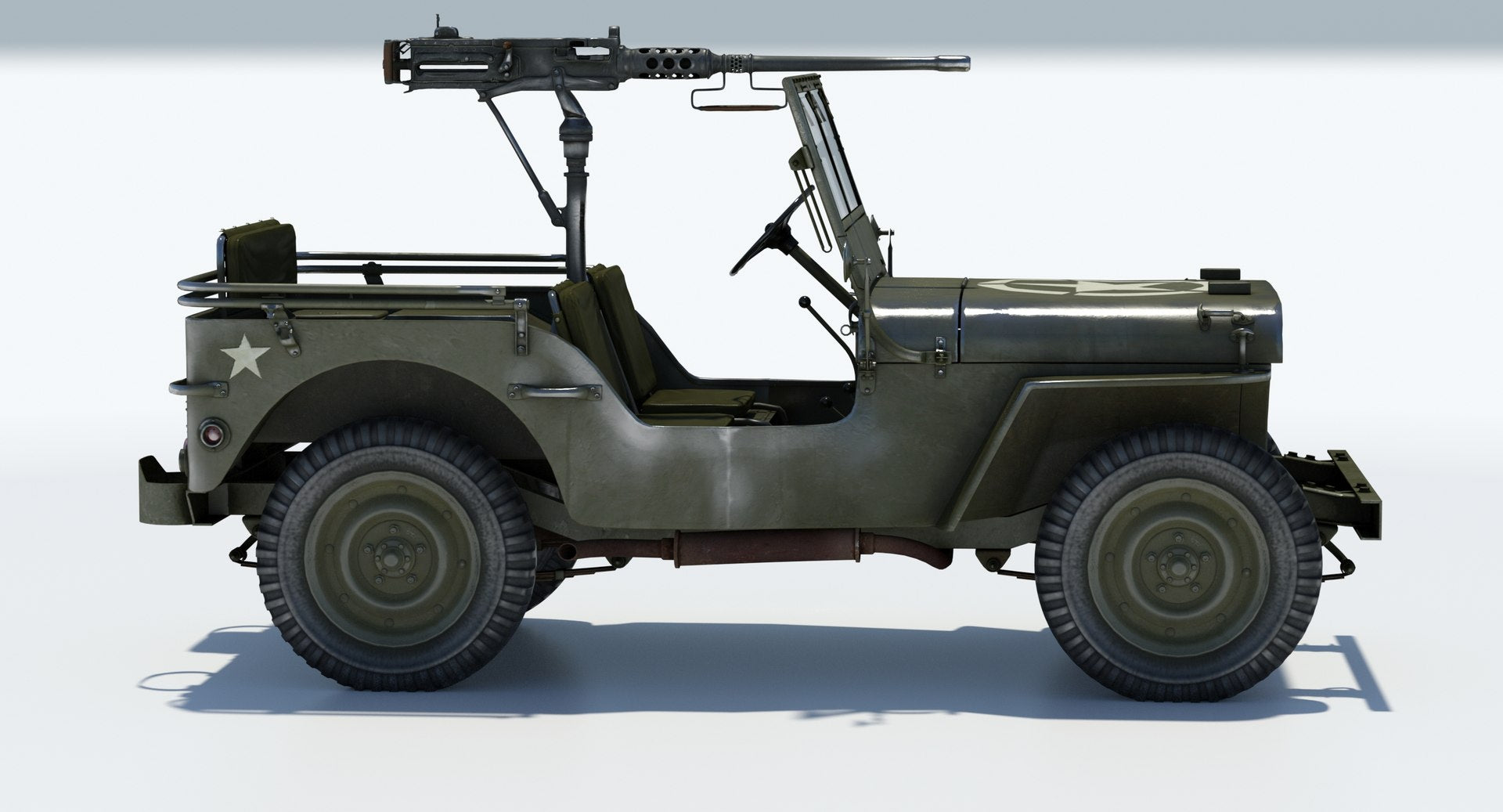 Armored Willys MB Jeep 3D Model