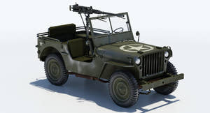 Armored Willys MB Jeep 3D Model Thumbnail