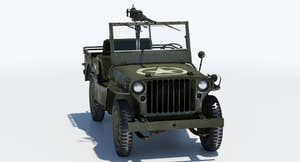 Armored Willys MB Jeep 3D Model Thumbnail