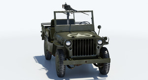 Armored Willys MB Jeep 3D Model Thumbnail