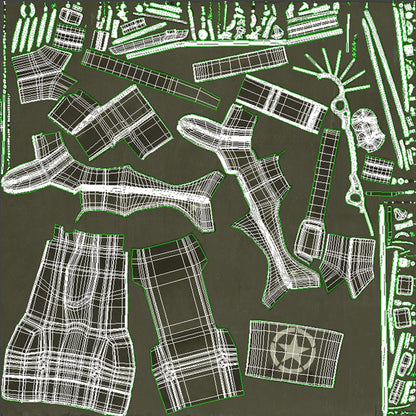 Armored Willys MB Jeep 3D Model Body UVs