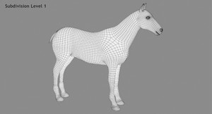 Horse Grey 3D Model Thumbnail