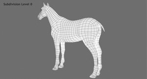 Horse Grey 3D Model Thumbnail