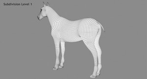 Horse Grey 3D Model Thumbnail