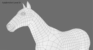 Horse Grey 3D Model Thumbnail