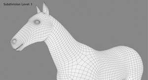 Horse Grey 3D Model Thumbnail