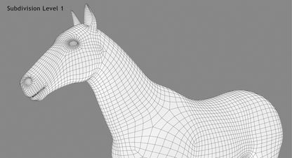 Horse Grey 3D Model