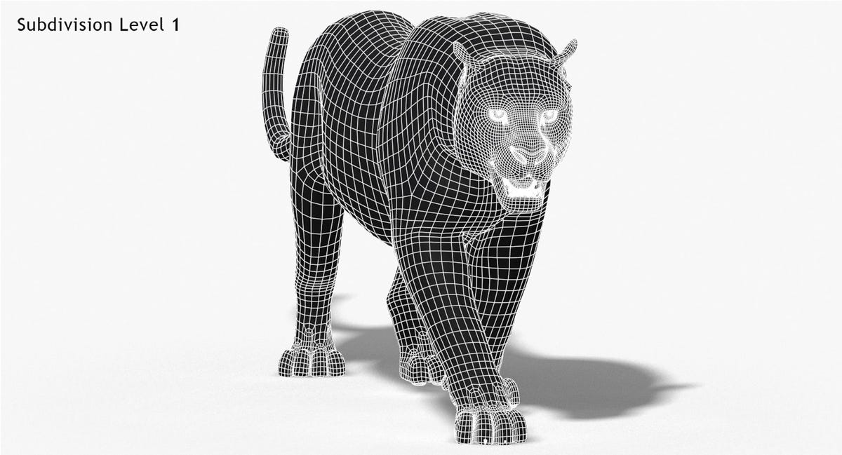 Leopard and Panther Animated 3D Model