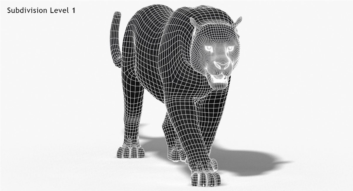 Leopard and Panther Animated 3D Model