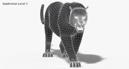 Leopard and Panther Animated 3D Model